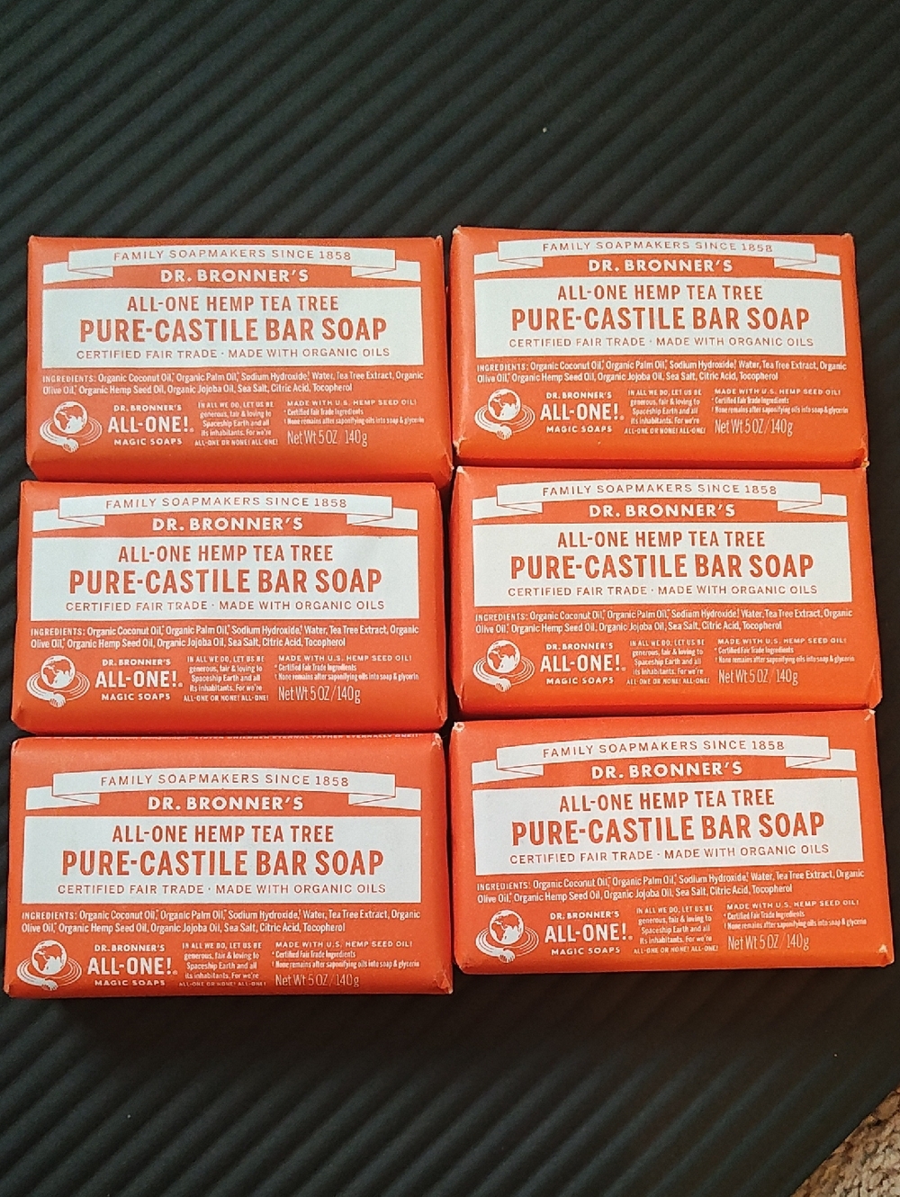 6ct Dr. Bronner's Tea Tree Bar Soap